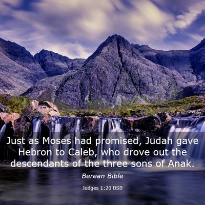 Picture 03 - Judges 1:20 BSB - Just as Moses had promised, Judah gave Hebron to - Bible Verse Picture