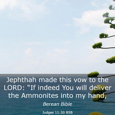 Picture 03 - Judges 11:30 BSB - Jephthah made this vow to the LORD: “If indeed - Bible Verse Picture