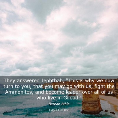 Picture 03 - Judges 11:8 BSB - They answered Jephthah, “This is why we now - Bible Verse Picture