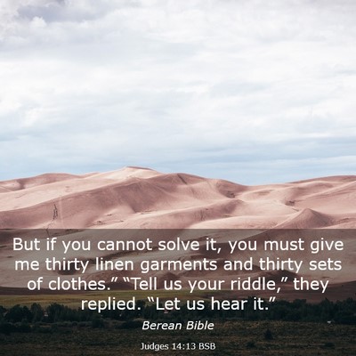 Picture 03 - Judges 14:13 BSB - But if you cannot solve it, you must give me - Bible Verse Picture