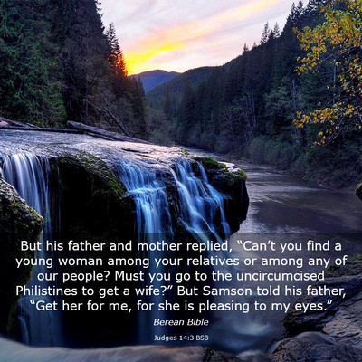 Picture 03 - Judges 14:3 BSB - But his father and mother replied, “Can’t you - Bible Verse Picture