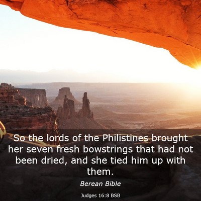 Picture 03 - Judges 16:8 BSB - So the lords of the Philistines brought her seven - Bible Verse Picture