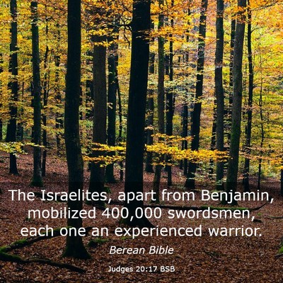 Picture 03 - Judges 20:17 BSB - The Israelites, apart from Benjamin, mobilized - Bible Verse Picture