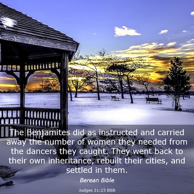 Picture 03 - Judges 21:23 BSB - The Benjamites did as instructed and carried away - Bible Verse Picture