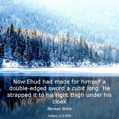 Picture 03 - Judges 3:16 BSB - Now Ehud had made for himself a double-edged - Bible Verse Picture