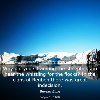 Picture 03 - Judges 5:16 BSB - Why did you sit among the sheepfolds to hear the - Bible Verse Picture