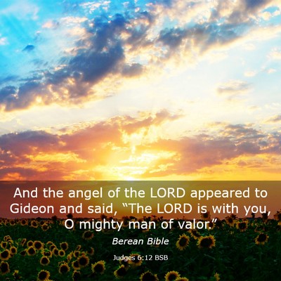 Picture 03 - Judges 6:12 BSB - And the angel of the LORD appeared to Gideon and - Bible Verse Picture