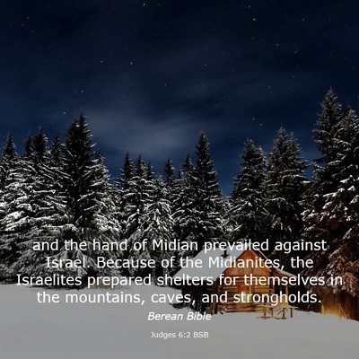 Picture 03 - Judges 6:2 BSB - and the hand of Midian prevailed against Israel. - Bible Verse Picture