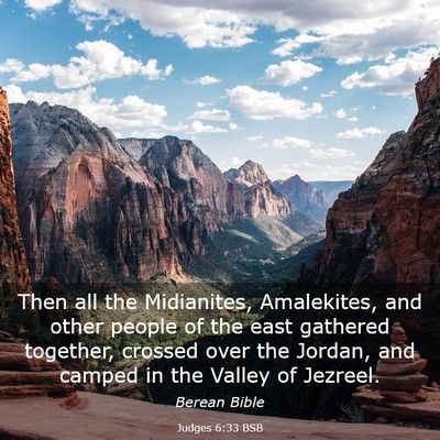 Picture 03 - Judges 6:33 BSB - Then all the Midianites, Amalekites, and other - Bible Verse Picture