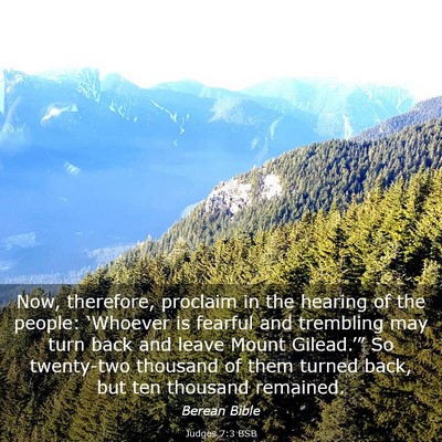 Picture 03 - Judges 7:3 BSB - Now, therefore, proclaim in the hearing of the - Bible Verse Picture