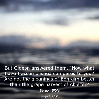 Picture 03 - Judges 8:2 BSB - But Gideon answered them, “Now what have I - Bible Verse Picture