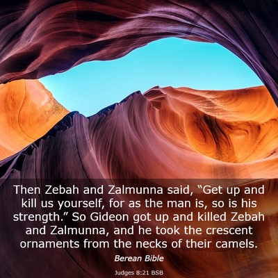Picture 03 - Judges 8:21 BSB - Then Zebah and Zalmunna said, “Get up and kill - Bible Verse Picture