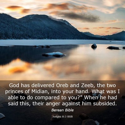 Picture 03 - Judges 8:3 BSB - God has delivered Oreb and Zeeb, the two princes - Bible Verse Picture