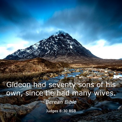 Picture 03 - Judges 8:30 BSB - Gideon had seventy sons of his own, since he had - Bible Verse Picture