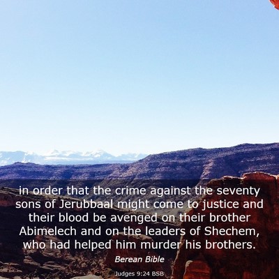 Picture 03 - Judges 9:24 BSB - in order that the crime against the seventy sons - Bible Verse Picture