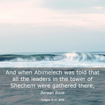 Picture 03 - Judges 9:47 BSB - And when Abimelech was told that all the leaders - Bible Verse Picture