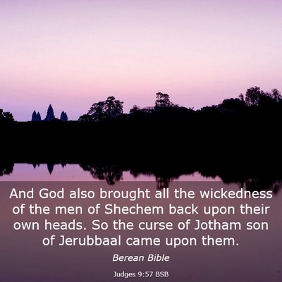 Picture 03 - Judges 9:57 BSB - And God also brought all the wickedness of the - Bible Verse Picture