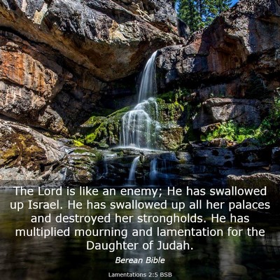 Picture 03 - Lamentations 2:5 BSB - The Lord is like an enemy; He has swallowed up - Bible Verse Picture