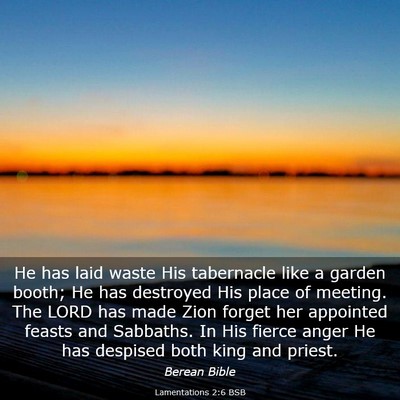 Picture 03 - Lamentations 2:6 BSB - He has laid waste His tabernacle like a garden - Bible Verse Picture