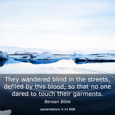 Picture 03 - Lamentations 4:14 BSB - They wandered blind in the streets, defiled by - Bible Verse Picture