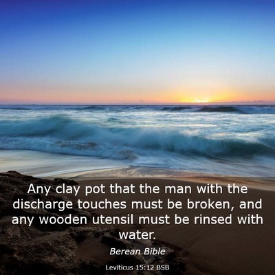 Picture 03 - Leviticus 15:12 BSB - Any clay pot that the man with the discharge - Bible Verse Picture