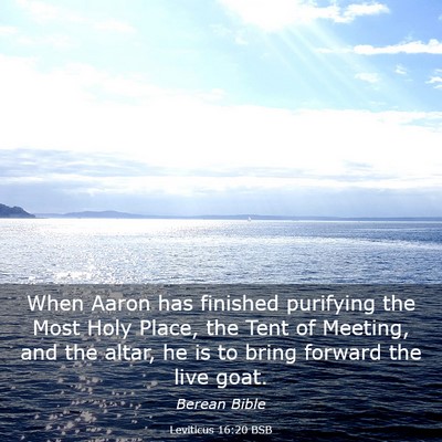 Picture 03 - Leviticus 16:20 BSB - When Aaron has finished purifying the Most Holy - Bible Verse Picture