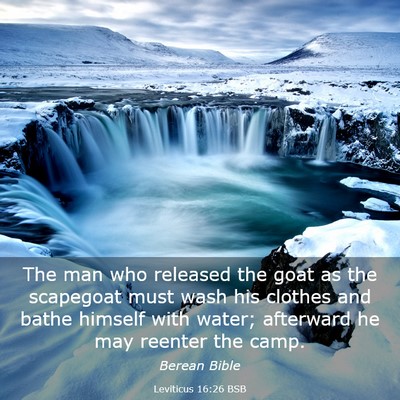 Picture 03 - Leviticus 16:26 BSB - The man who released the goat as the scapegoat - Bible Verse Picture