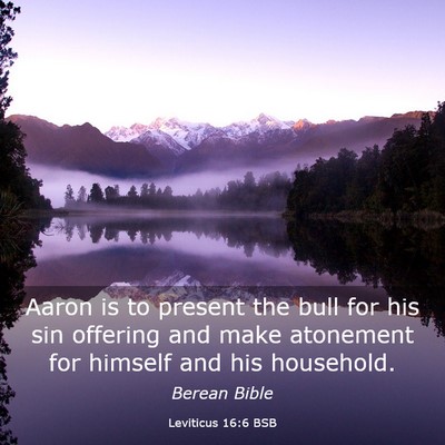 Picture 03 - Leviticus 16:6 BSB - Aaron is to present the bull for his sin offering - Bible Verse Picture