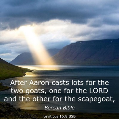 Picture 03 - Leviticus 16:8 BSB - After Aaron casts lots for the two goats, one for - Bible Verse Picture