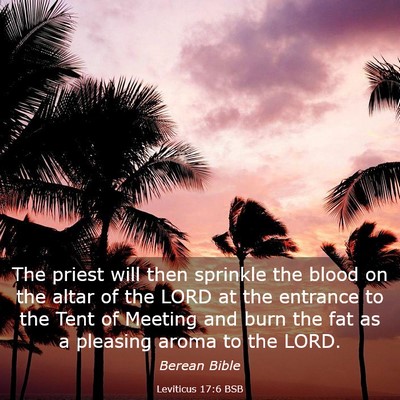 Picture 03 - Leviticus 17:6 BSB - The priest will then sprinkle the blood on the - Bible Verse Picture