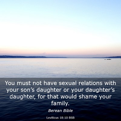 Picture 03 - Leviticus 18:10 BSB - You must not have sexual relations with your - Bible Verse Picture