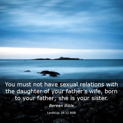 Picture 03 - Leviticus 18:11 BSB - You must not have sexual relations with the - Bible Verse Picture