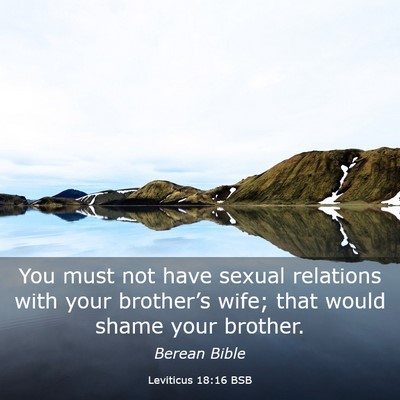 Picture 03 - Leviticus 18:16 BSB - You must not have sexual relations with your - Bible Verse Picture