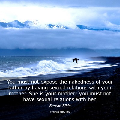 Picture 03 - Leviticus 18:7 BSB - You must not expose the nakedness of your father - Bible Verse Picture
