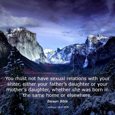 Picture 03 - Leviticus 18:9 BSB - You must not have sexual relations with your - Bible Verse Picture