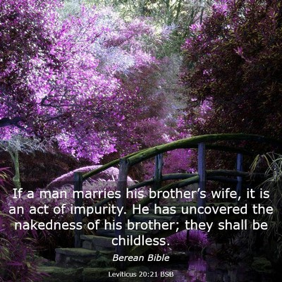Picture 03 - Leviticus 20:21 BSB - If a man marries his brother’s wife, it is an - Bible Verse Picture