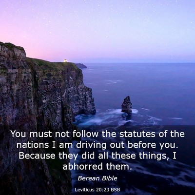Picture 03 - Leviticus 20:23 BSB - You must not follow the statutes of the nations I - Bible Verse Picture