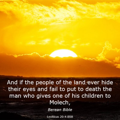 Picture 03 - Leviticus 20:4 BSB - And if the people of the land ever hide their - Bible Verse Picture