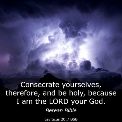 Picture 03 - Leviticus 20:7 BSB - Consecrate yourselves, therefore, and be holy, - Bible Verse Picture