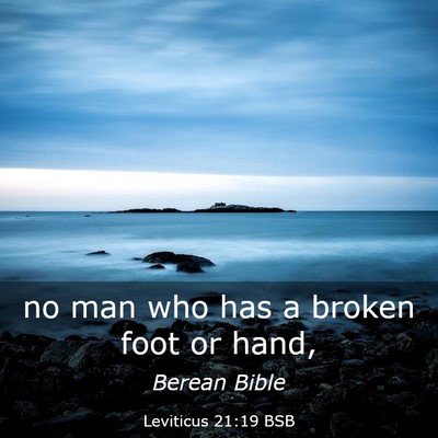 Picture 03 - Leviticus 21:19 BSB - no man who has a broken foot or - Bible Verse Picture