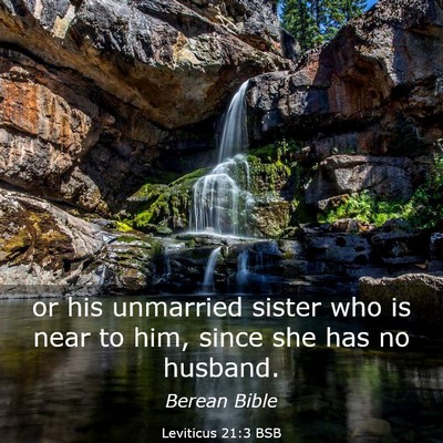 Picture 03 - Leviticus 21:3 BSB - or his unmarried sister who is near to him, since - Bible Verse Picture