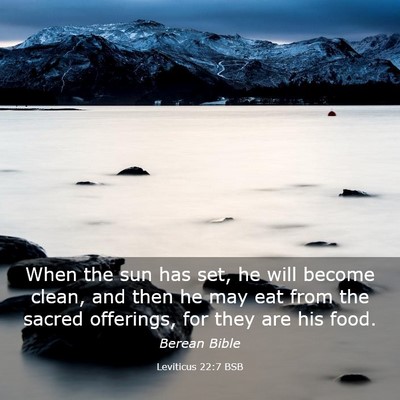 Picture 03 - Leviticus 22:7 BSB - When the sun has set, he will become clean, and - Bible Verse Picture
