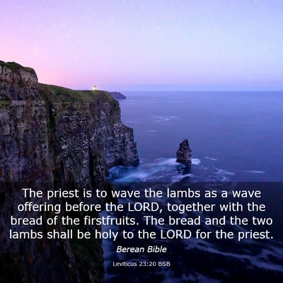 Picture 03 - Leviticus 23:20 BSB - The priest is to wave the lambs as a wave - Bible Verse Picture