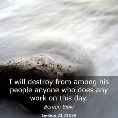 Picture 03 - Leviticus 23:30 BSB - I will destroy from among his people anyone who - Bible Verse Picture