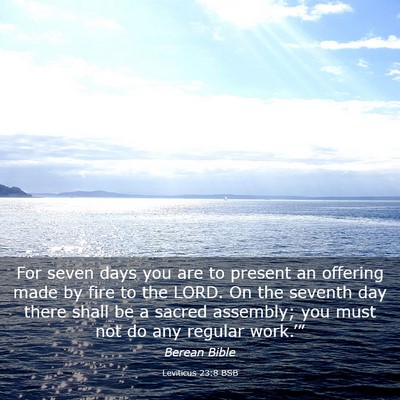 Picture 03 - Leviticus 23:8 BSB - For seven days you are to present an offering - Bible Verse Picture