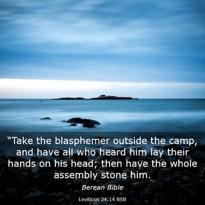 Picture 03 - Leviticus 24:14 BSB - “Take the blasphemer outside the camp, and have - Bible Verse Picture