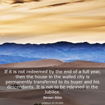 Picture 03 - Leviticus 25:30 BSB - If it is not redeemed by the end of a full year, - Bible Verse Picture