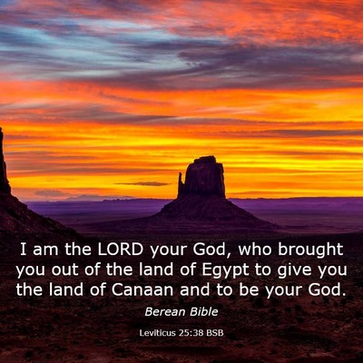 Picture 03 - Leviticus 25:38 BSB - I am the LORD your God, who brought you out of - Bible Verse Picture