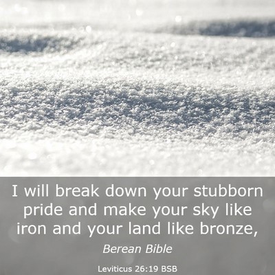 Picture 03 - Leviticus 26:19 BSB - I will break down your stubborn pride and make - Bible Verse Picture
