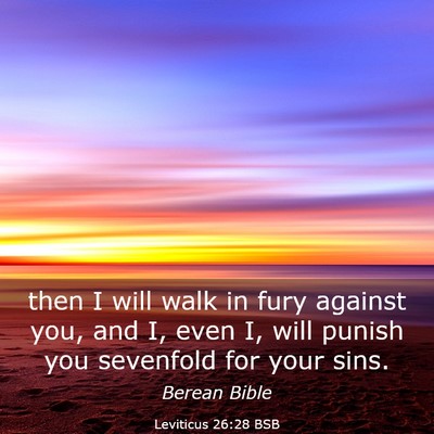 Picture 03 - Leviticus 26:28 BSB - then I will walk in fury against you, and I, even - Bible Verse Picture